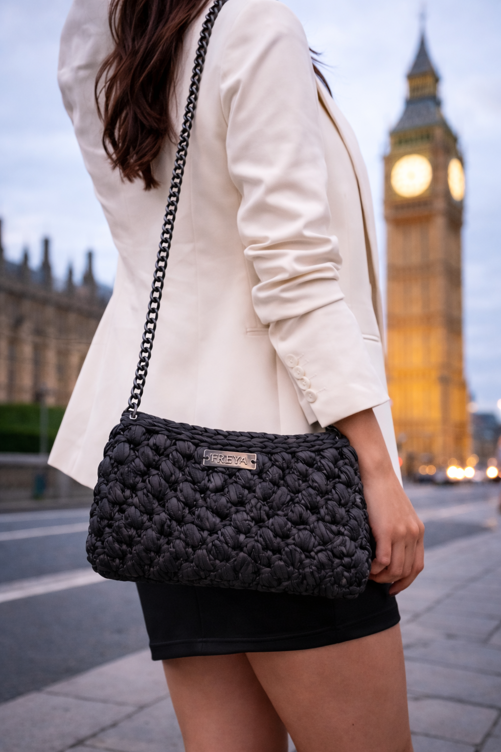 Bubble Bag – Black Obsidian Chain