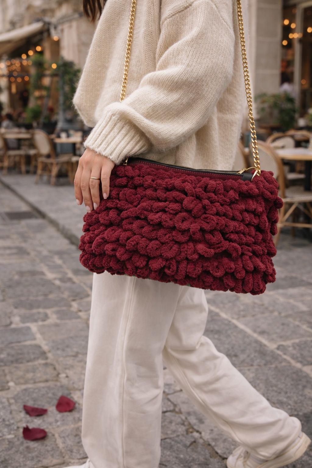 Amelia Bag – Velours de Bordeaux