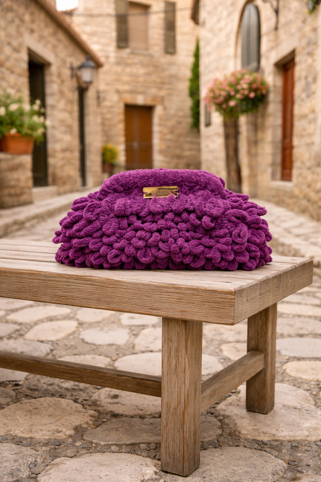 Mystic Plum Cobblestone Elegance Statement Bag