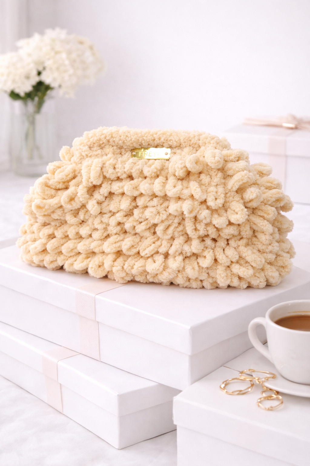 Freya Honey Cream Open Clutch