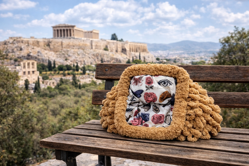 Freya Camel Crush Bag – Χειροποίητη Statement Τσάντα