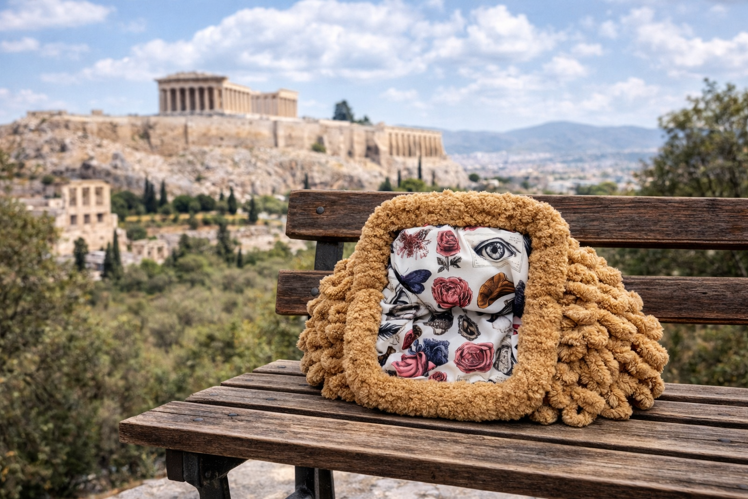 Freya Camel Crush Bag – Χειροποίητη Statement Τσάντα