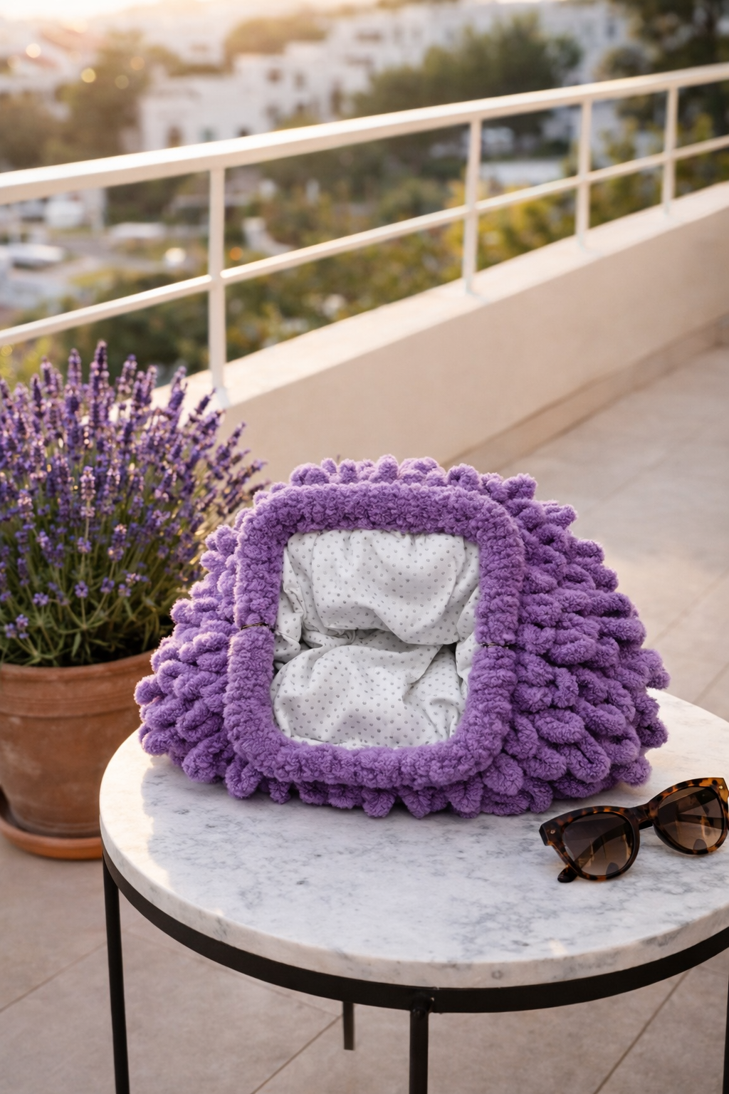 Freya Chenille Bag Lila