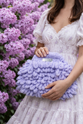 Freya Lilac Bloom Bag – Χειροποίητη Λιλά Statement Τσάντα