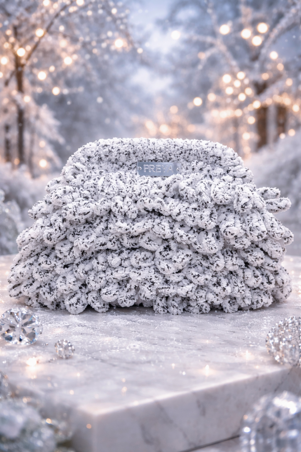 Freya Snow Blossom Clutch