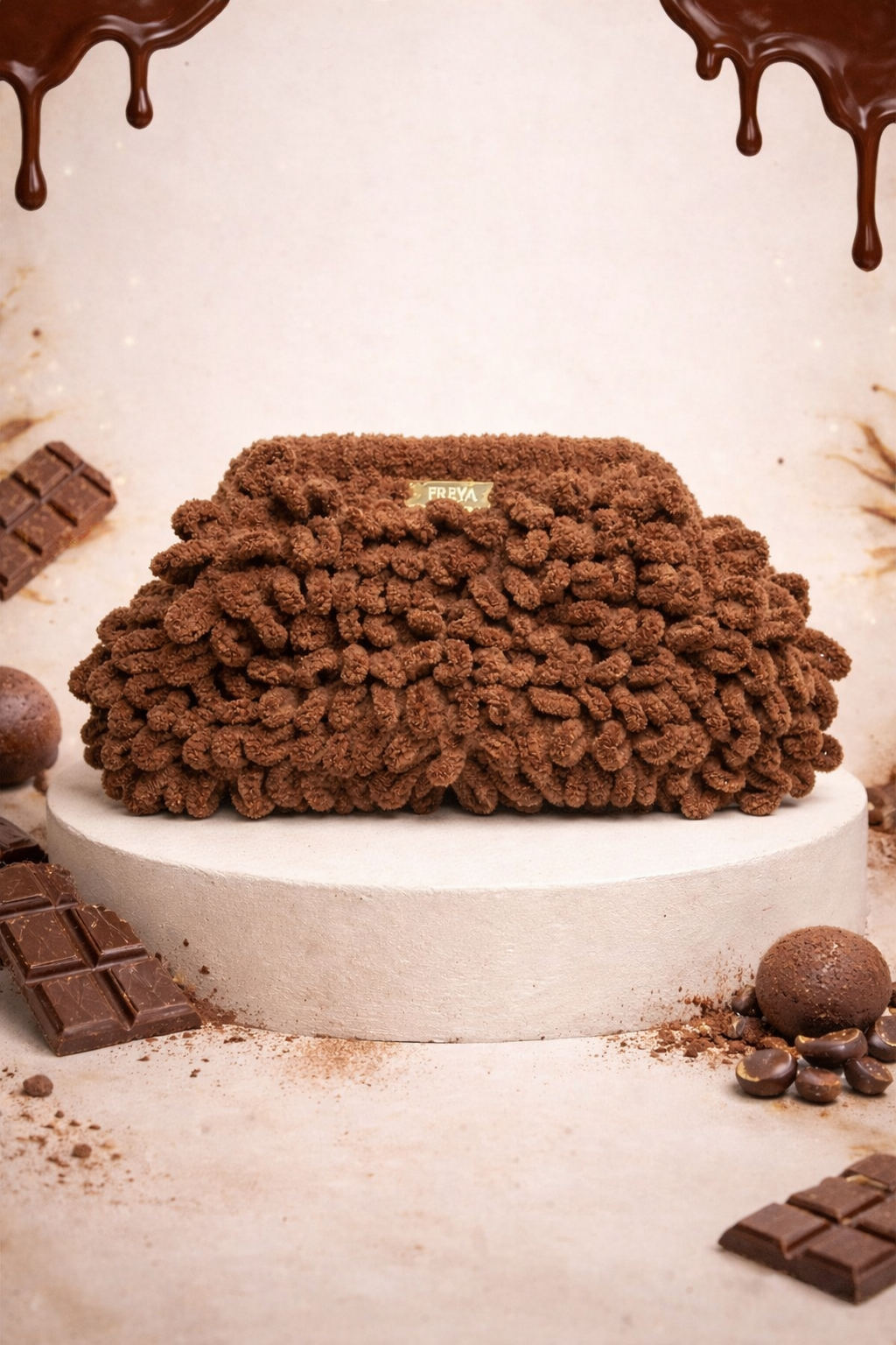 Freya Mocha Praline Clutch