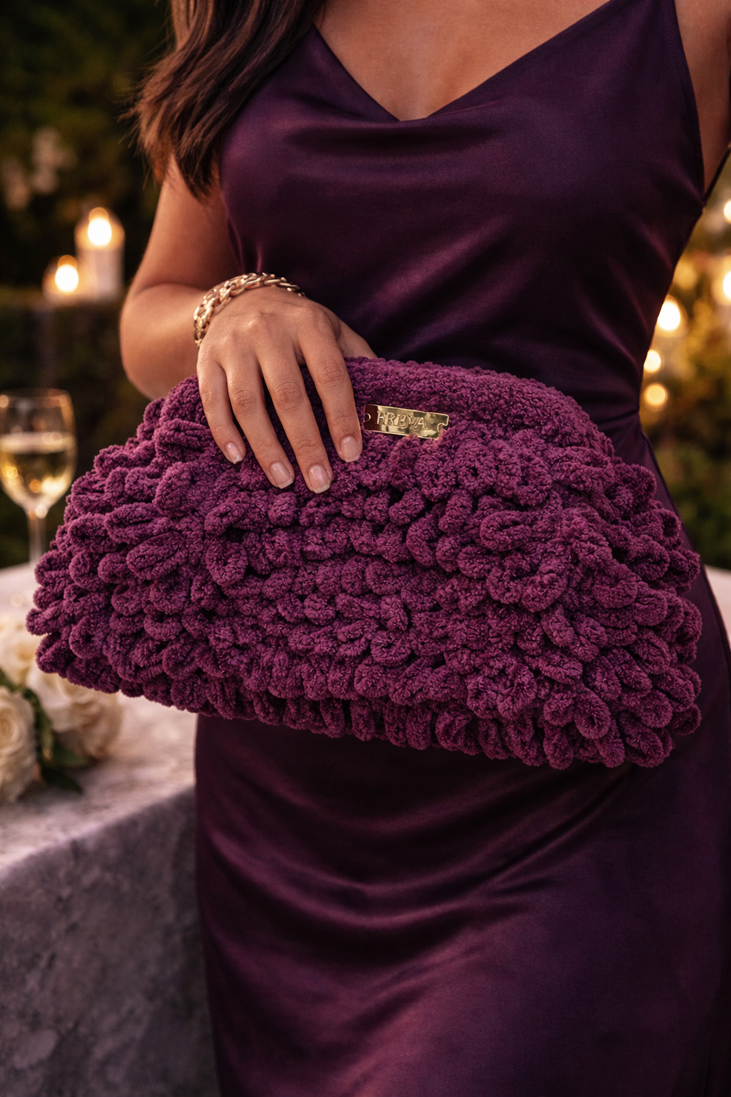 Freya Aubergine Muse Clutch