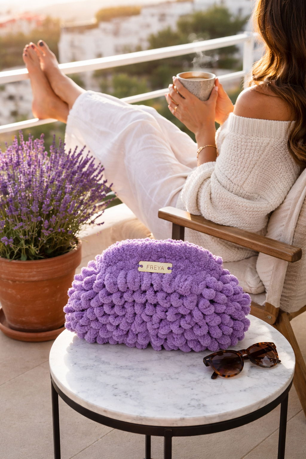 Freya Chenille Bag Lila