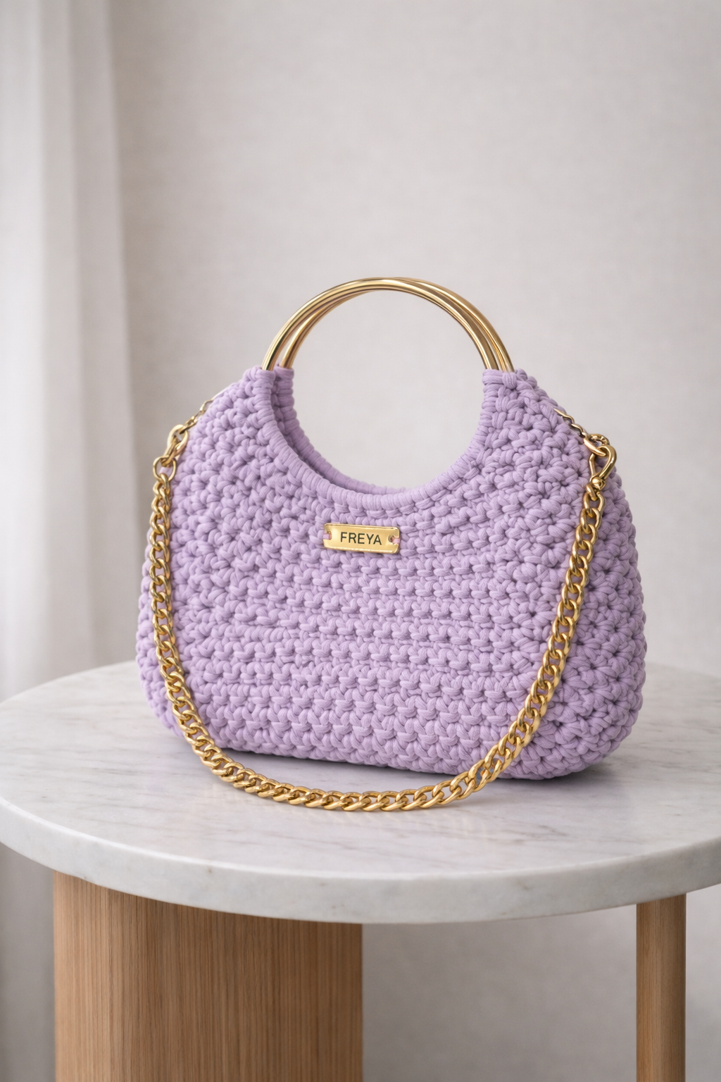 Freya Lilac Muse Bag – Handmade Lavender Statement Bag