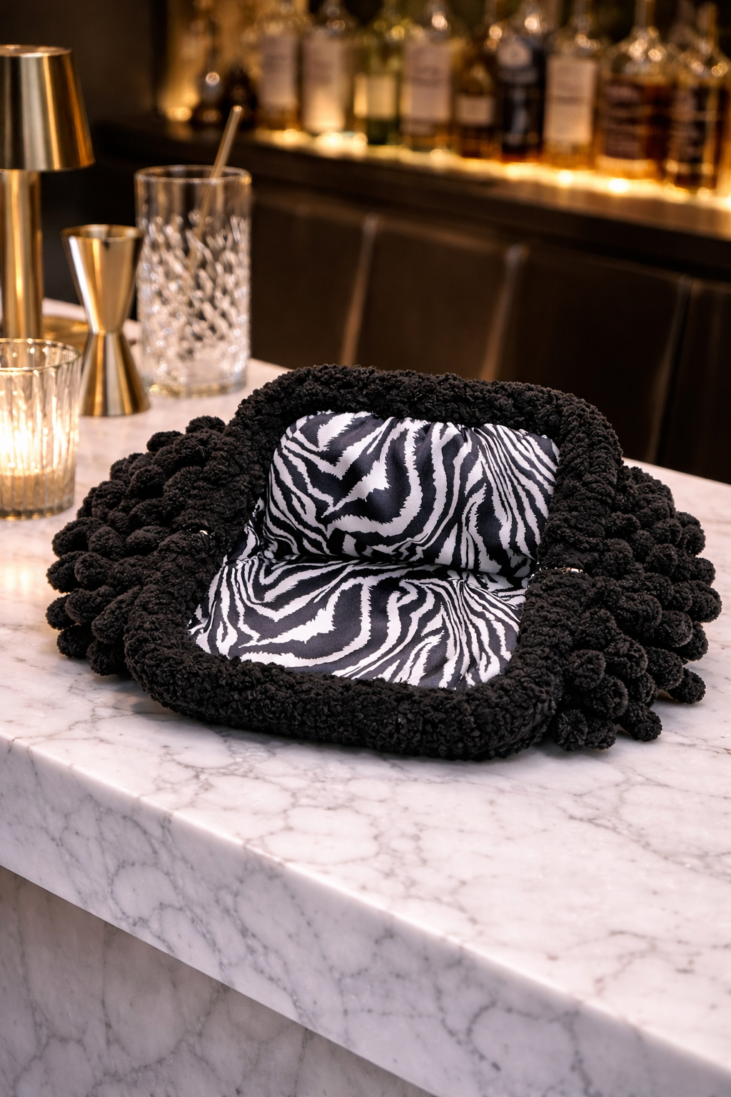 Freya Midnight Zebra Clutch