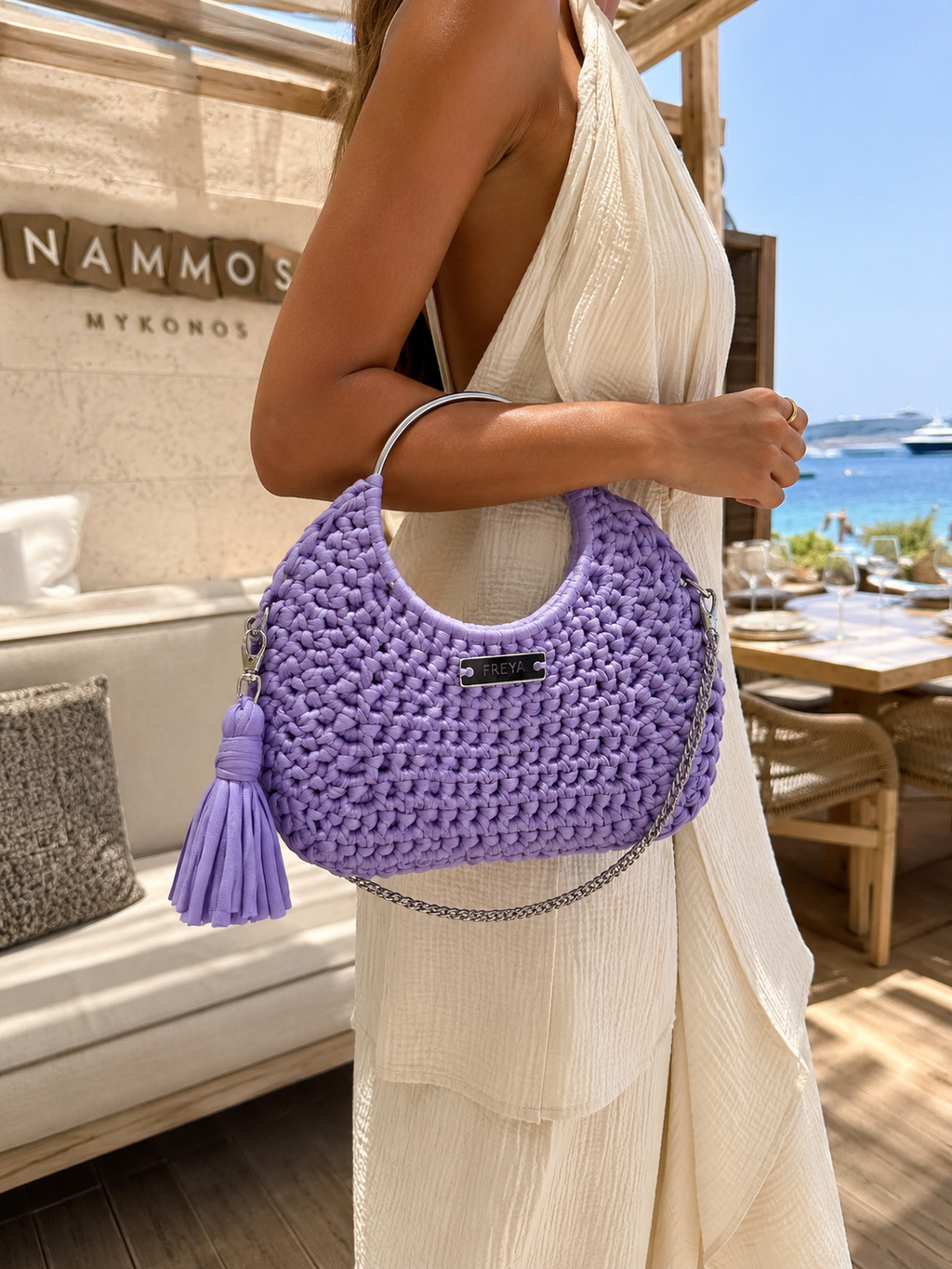 Sagi Bag Lavender Escape Χειροποίητη Λιλά Τσάντα Πολυτελείας