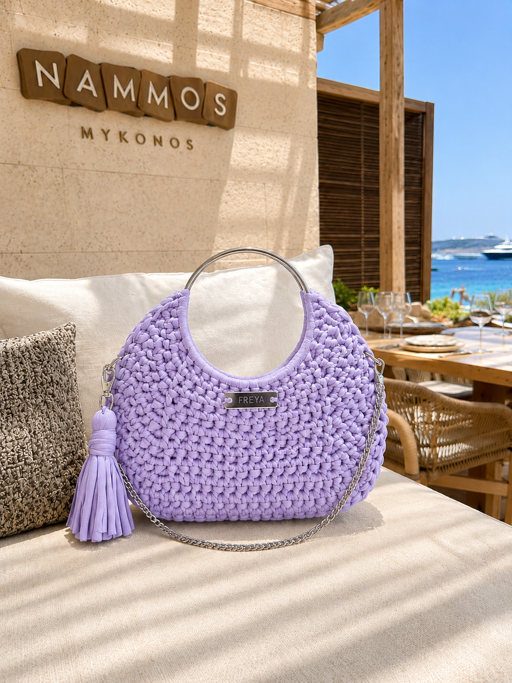 Sagi Bag Lavender Escape Χειροποίητη Λιλά Τσάντα Πολυτελείας