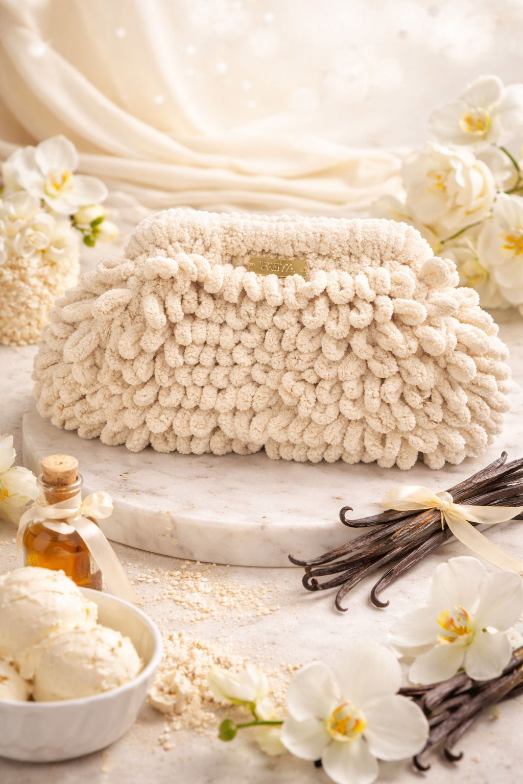 Freya Vanilla Cloud Clutch