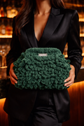 Freya Moss Texture Bag – Deep Green Statement